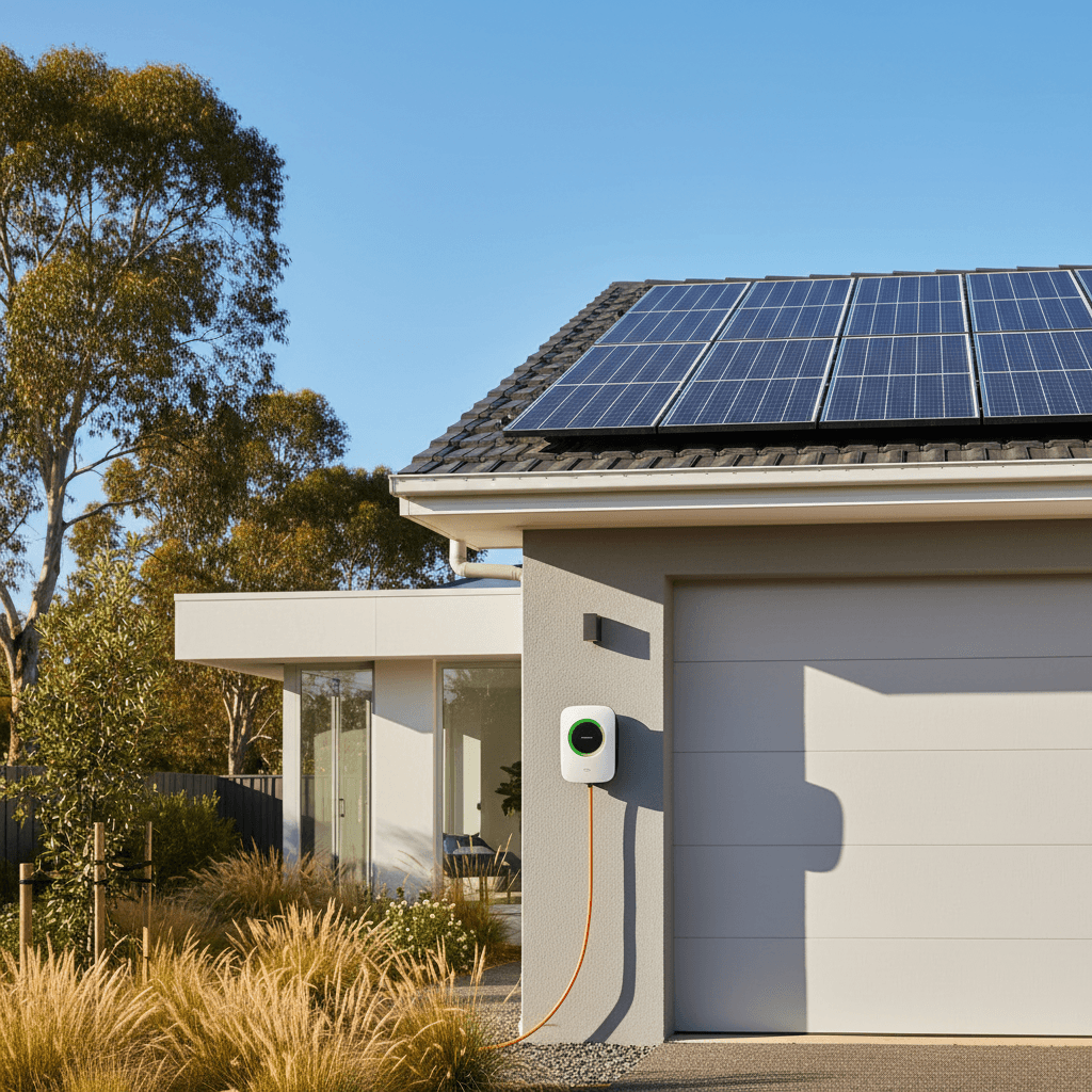 EV charger with solar panel integration